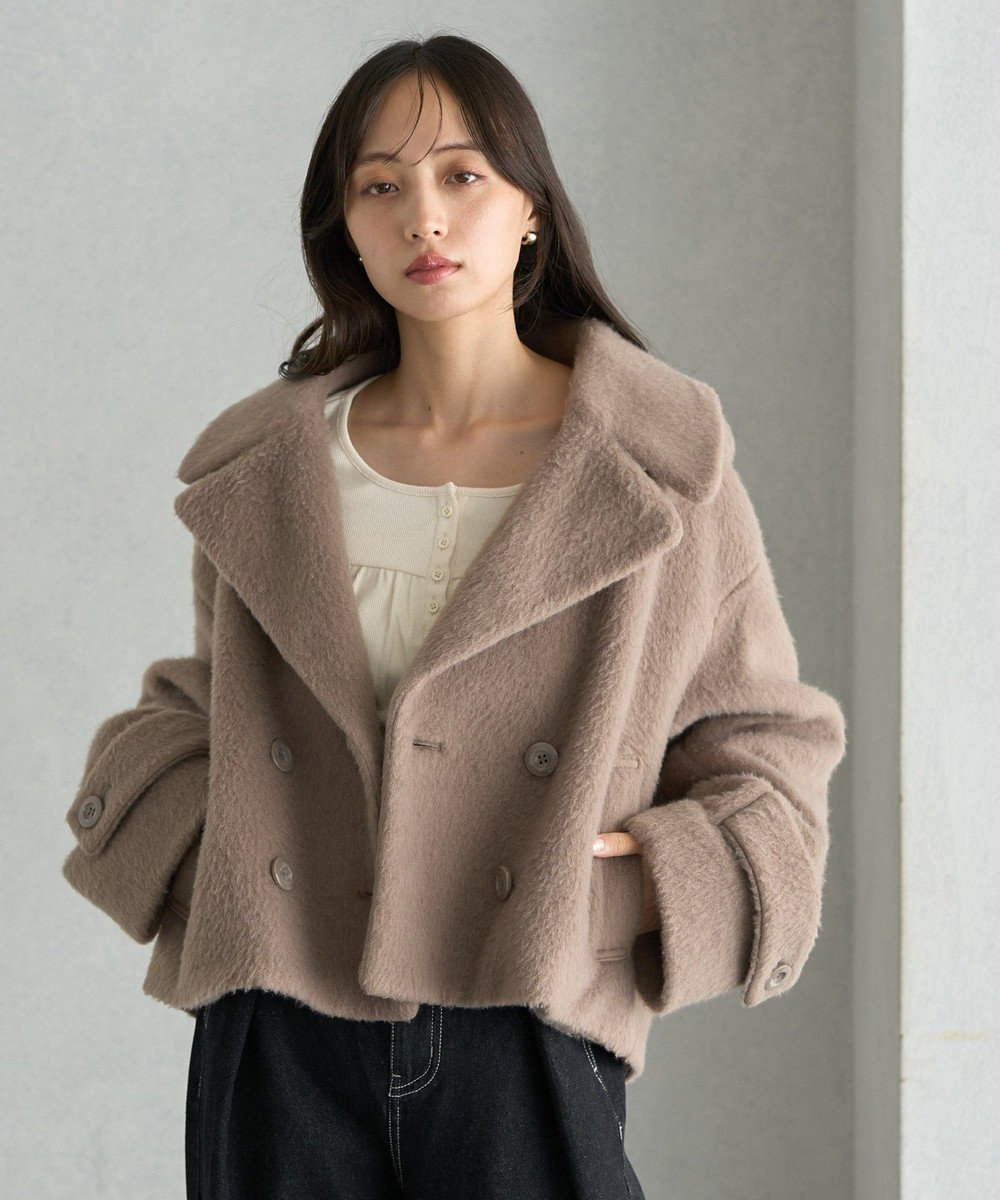 earth music&ecology シャギーショートコート Beige