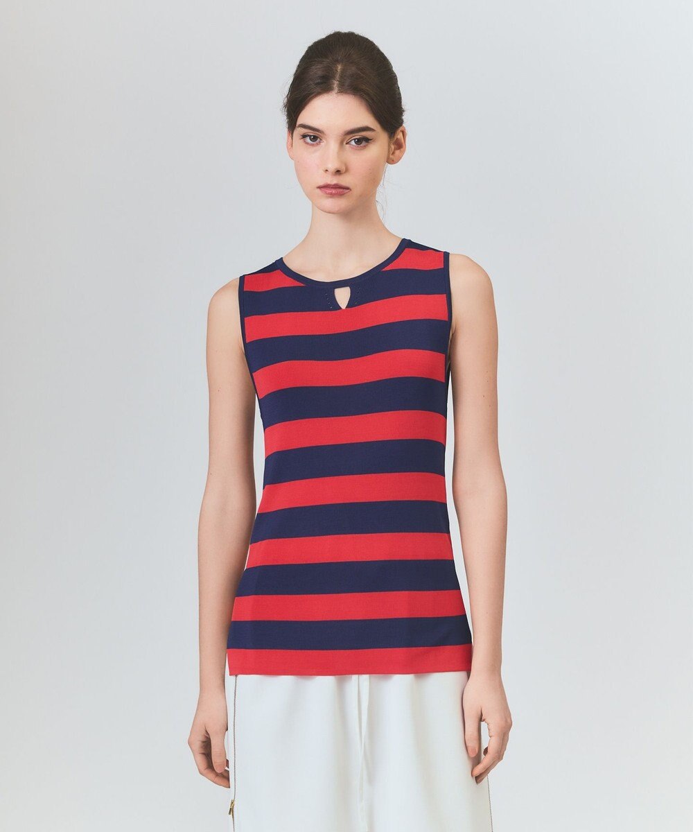 GRACE CONTINENTAL ラインニットノースリーブ 