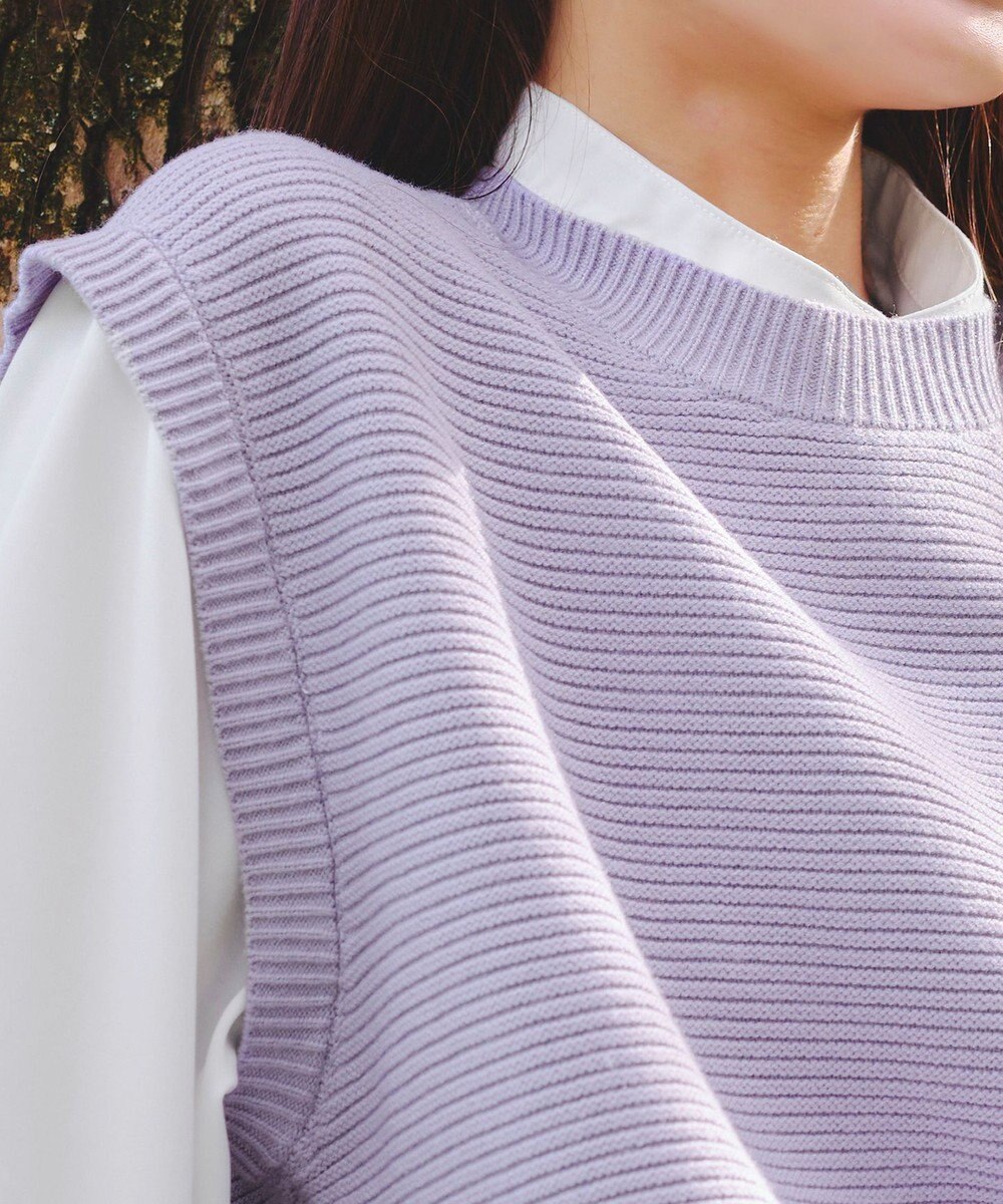 Tiaclasse L 【新色追加・2way・洗える】シャツドッキングニットベスト 