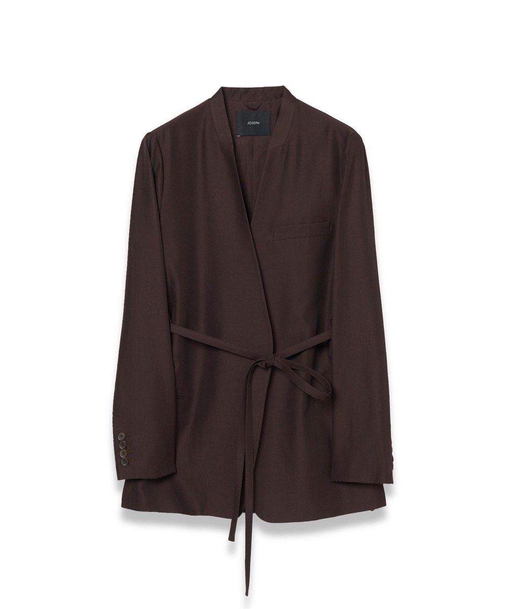 JOSEPH ソフトコットンシルク　ノーカラージャケット 