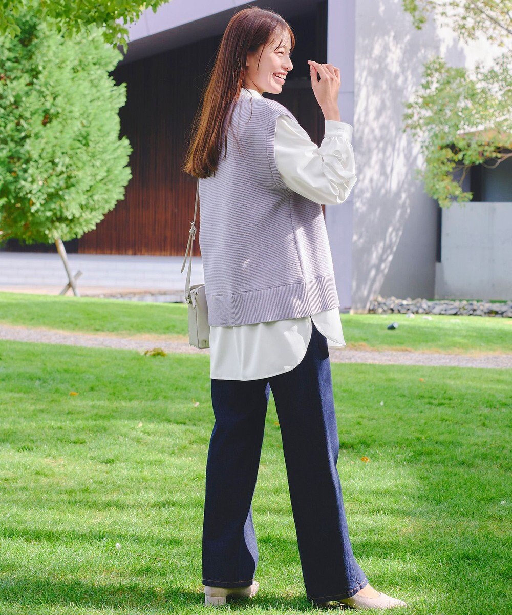 Tiaclasse L 【新色追加・2way・洗える】シャツドッキングニットベスト 