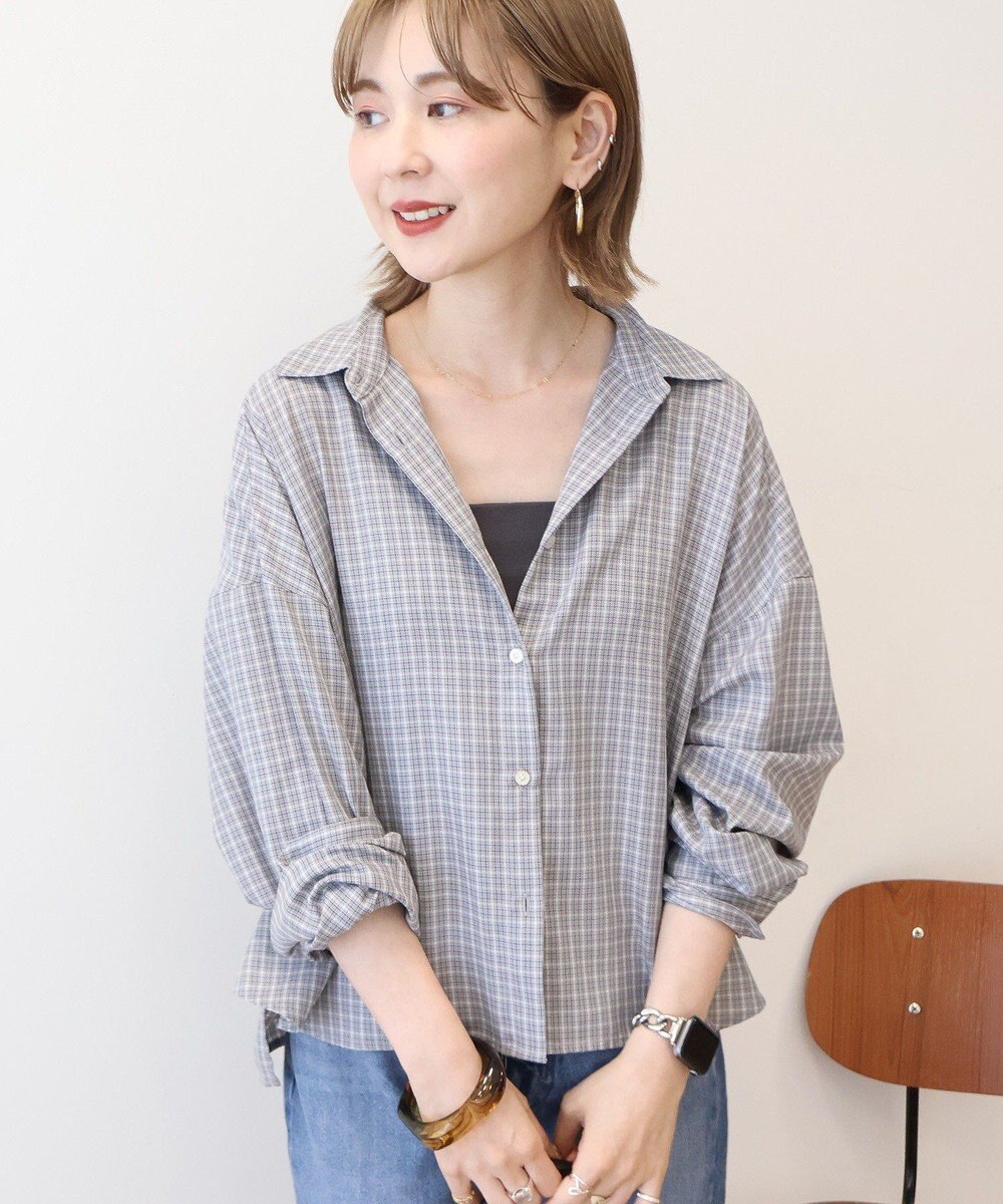 AMERICAN HOLIC イージーケアチェックショート丈シャツ 