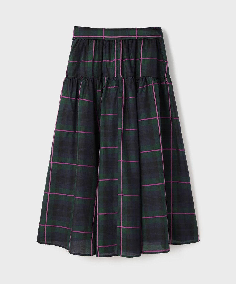 GRACE CONTINENTAL シルクブラックウォッチスカート 