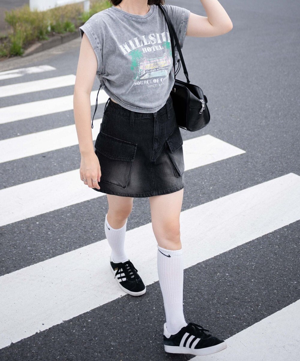 WEGO ヴィンテージウォッシュドロストデザインT 