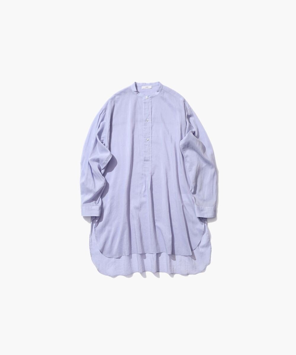 ATON COTTON SILK LAWN | オーバーサイズバンドカラーシャツ 