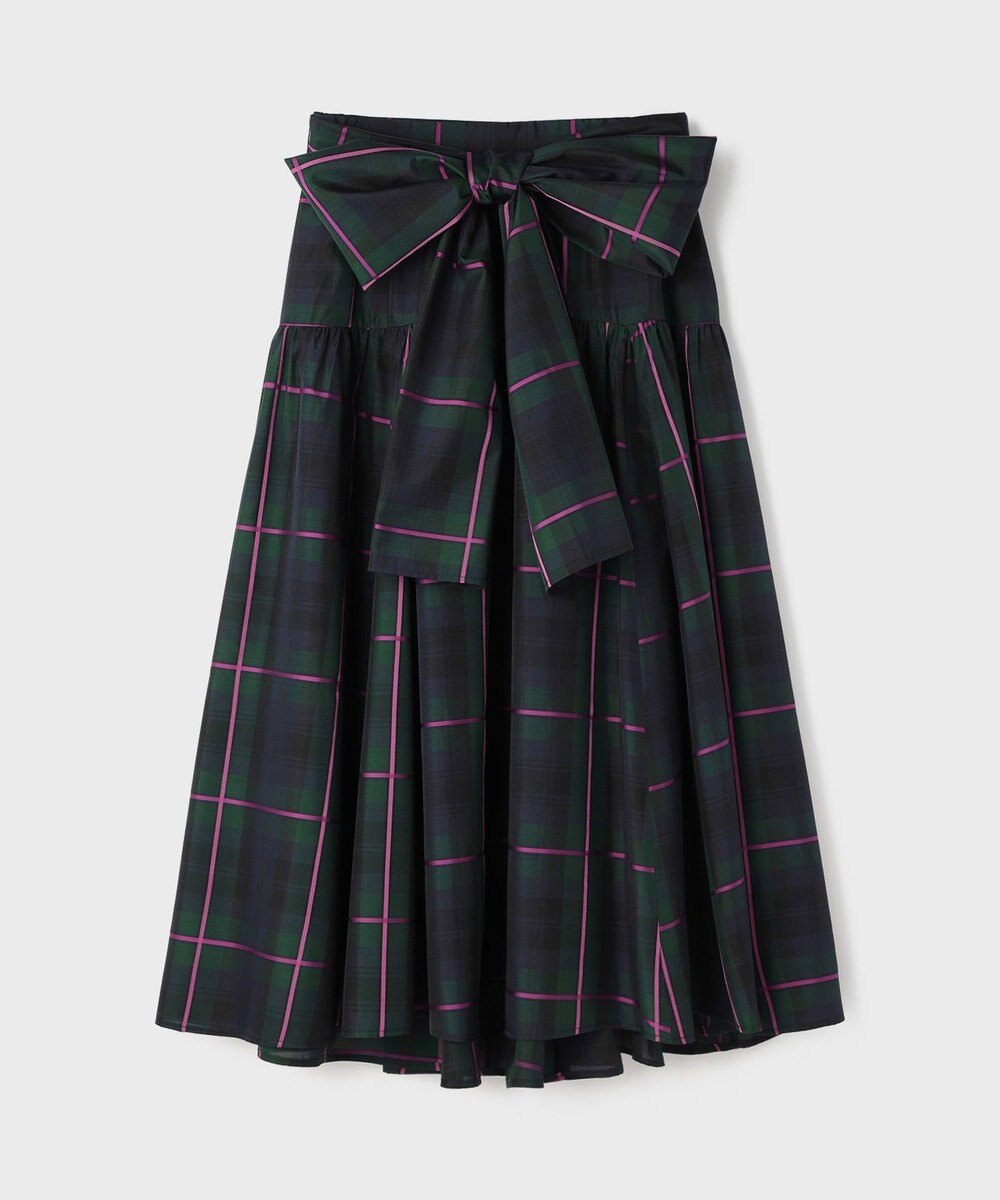 GRACE CONTINENTAL シルクブラックウォッチスカート 