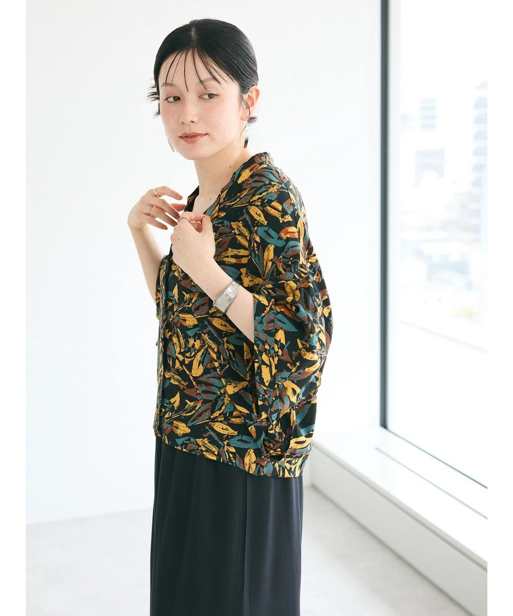 CRAFT STANDARD BOUTIQUE レーヨン柄プリントワイドシャツ 