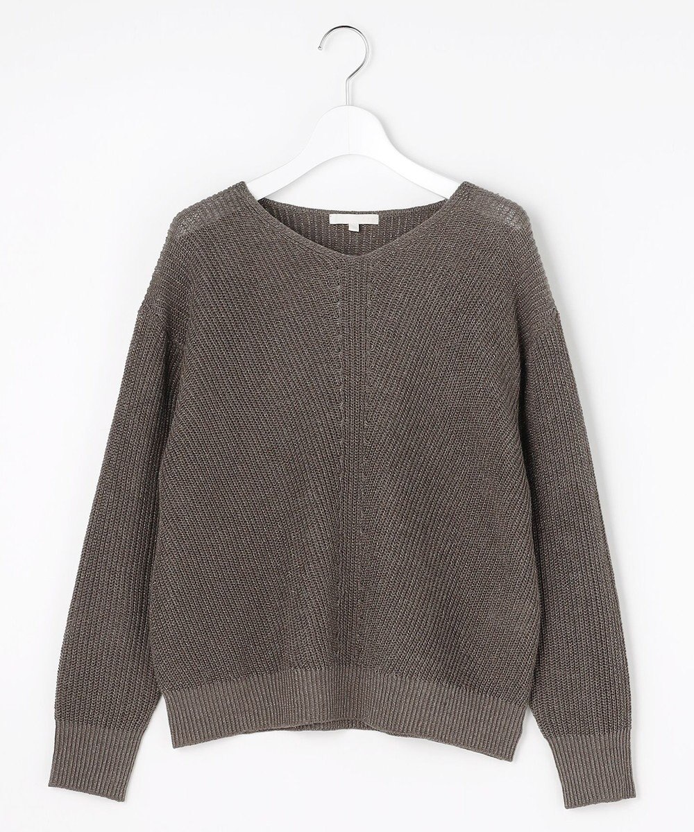 自由区 L リネンミドルゲージプルオーバー ニット 