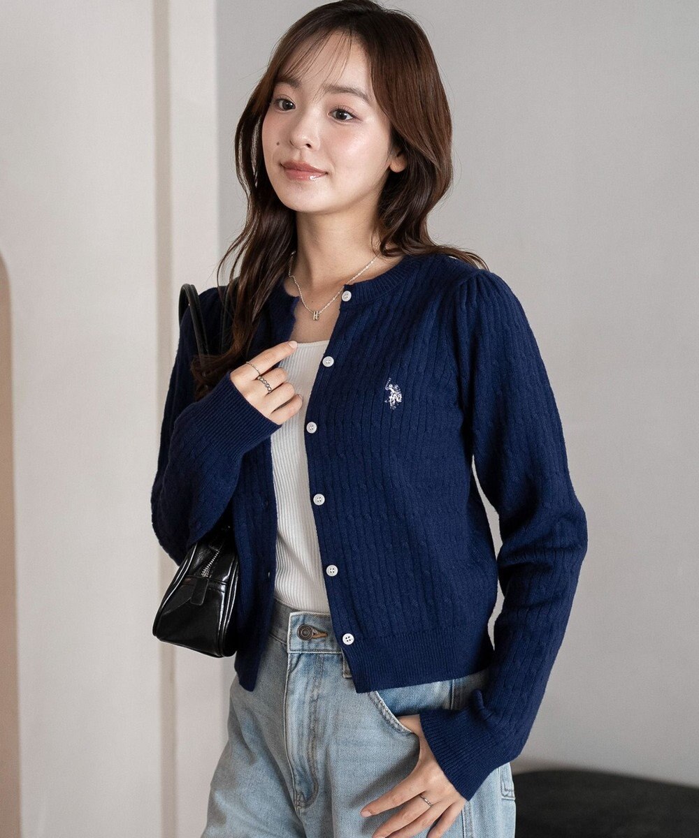 WEGO 【26年春新作】別注USPOLOケーブルニットカーデ 