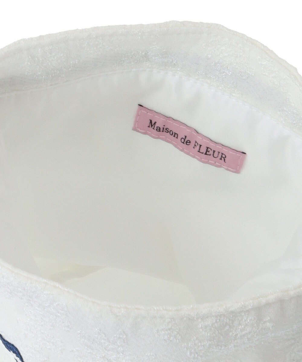 Maison de FLEUR ラインリボンジャカード巾着ポーチ 