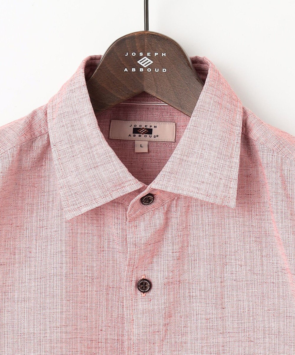 JOSEPH ABBOUD 【サステイナブル・７分袖】リヨセルリネンシャンブレー シャツ 