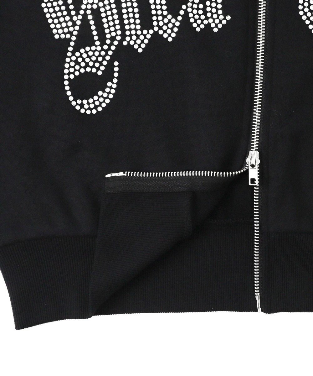 WEGO 【裏起毛】ラインストーン裏起毛ショートジップパーカー 