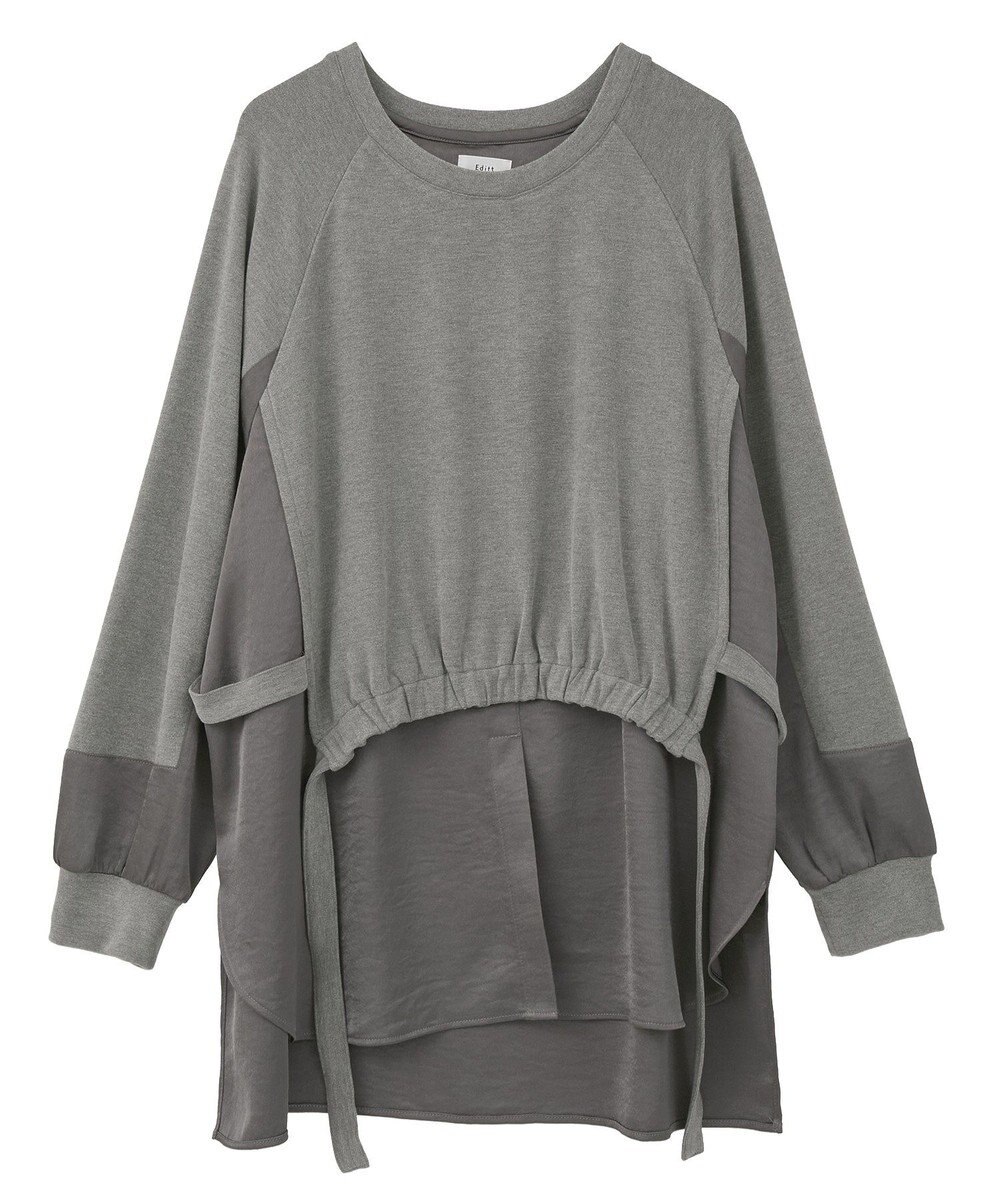 YECCA VECCA 素材MIXレイヤード起毛プルオーバー 