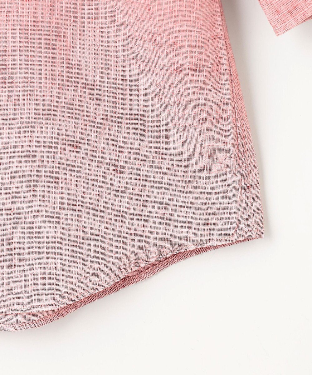 JOSEPH ABBOUD 【サステイナブル・７分袖】リヨセルリネンシャンブレー シャツ 