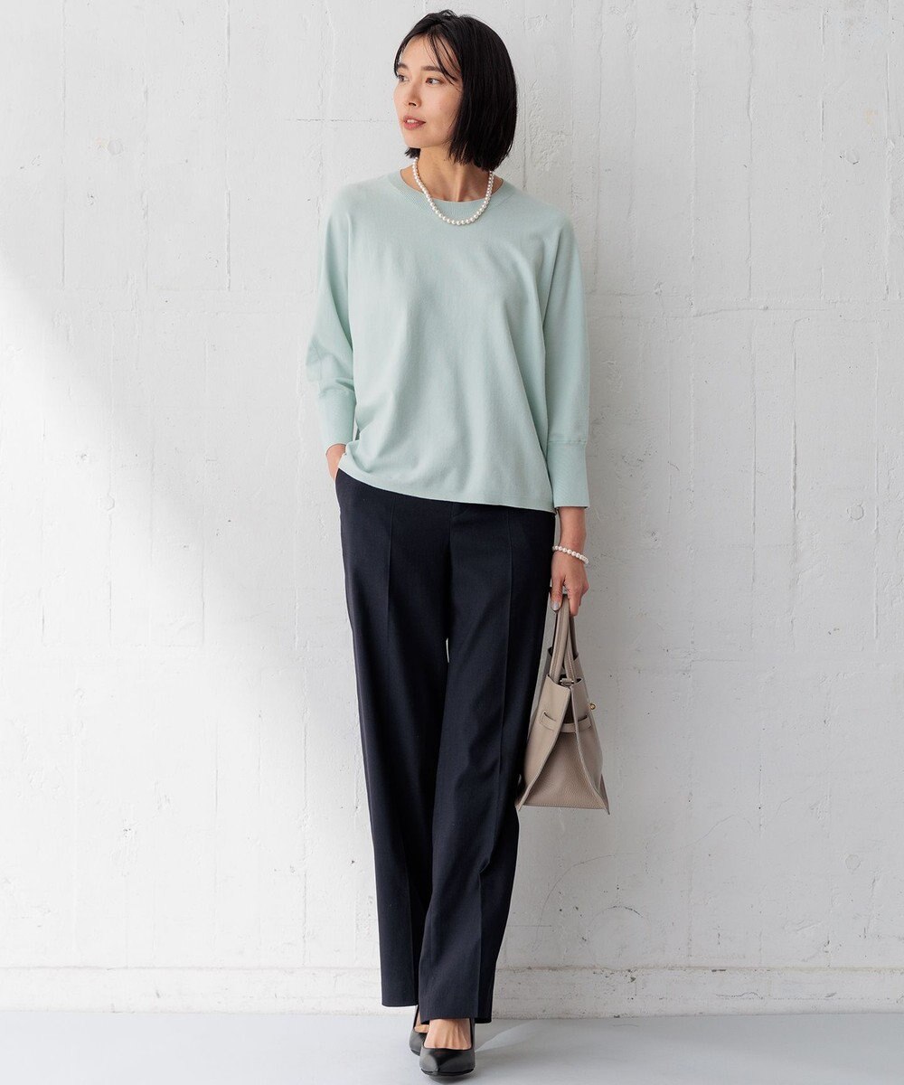 23区 S 【洗える/セットアップ対応】アイアスマットストレッチ セミワイド パンツ 