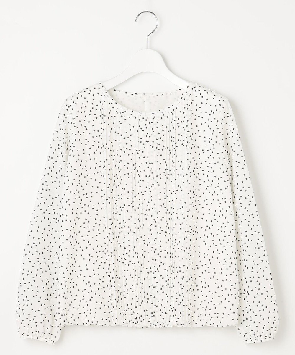 自由区 L 【洗える】ロイヤルシフォンドット柄 ブラウス 