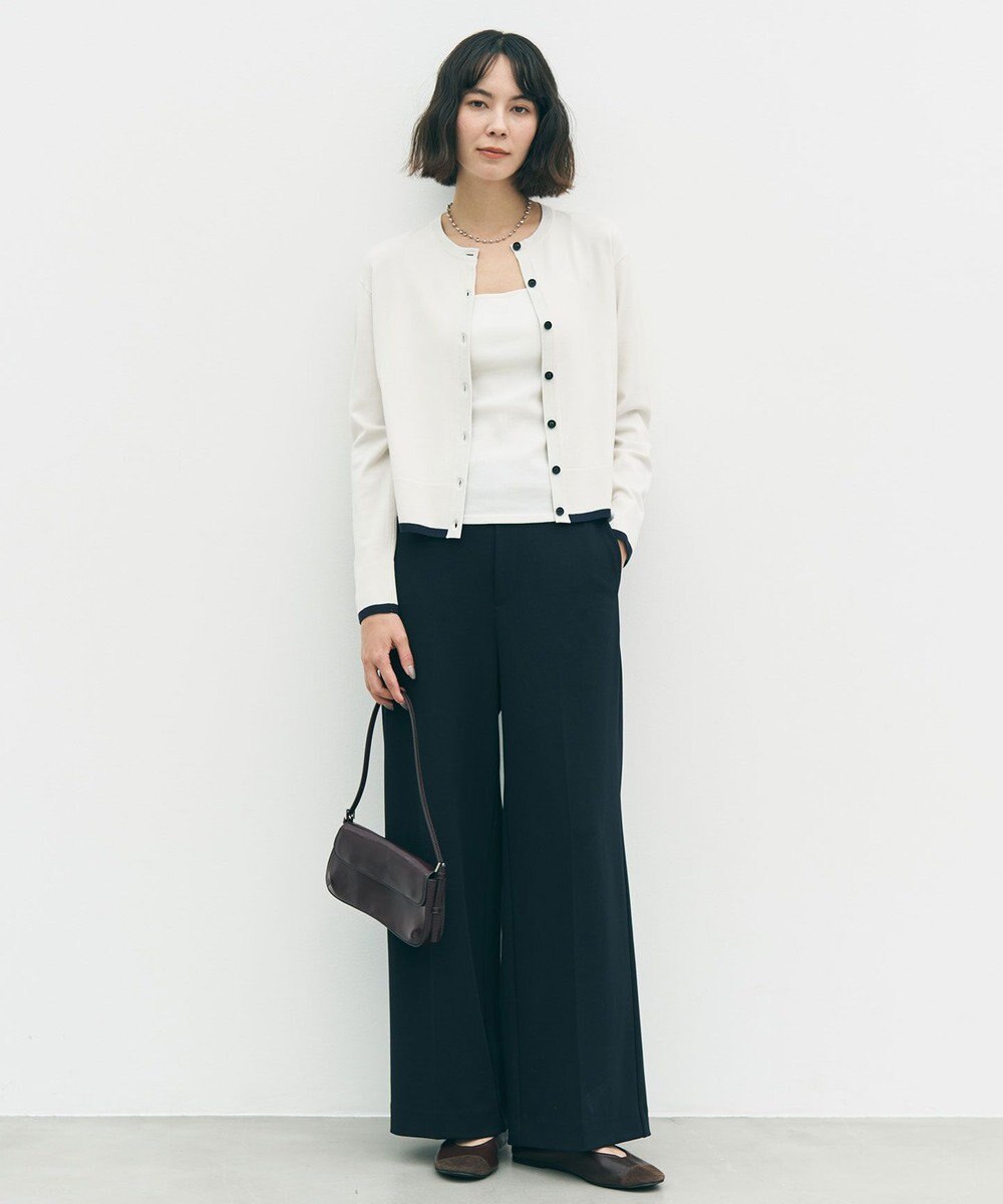 UNFILO L 【ウエストゴム/美シルエット/15サイズ展開】BEAUTY MOVE ワイドストレートパンツ 