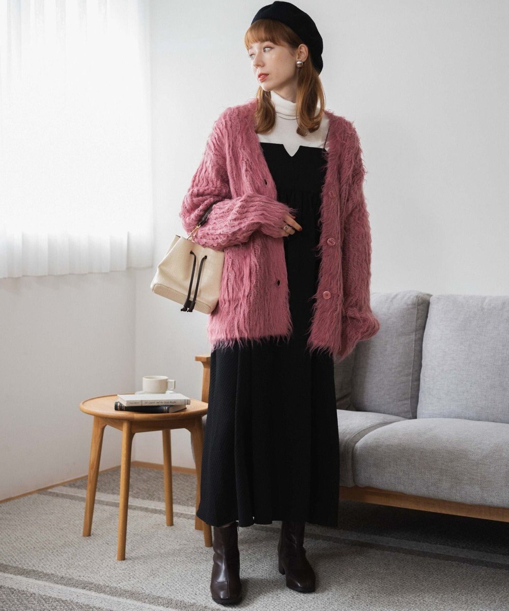 WEGO 【軽量】ブラッシュニットBIGカーディガン 