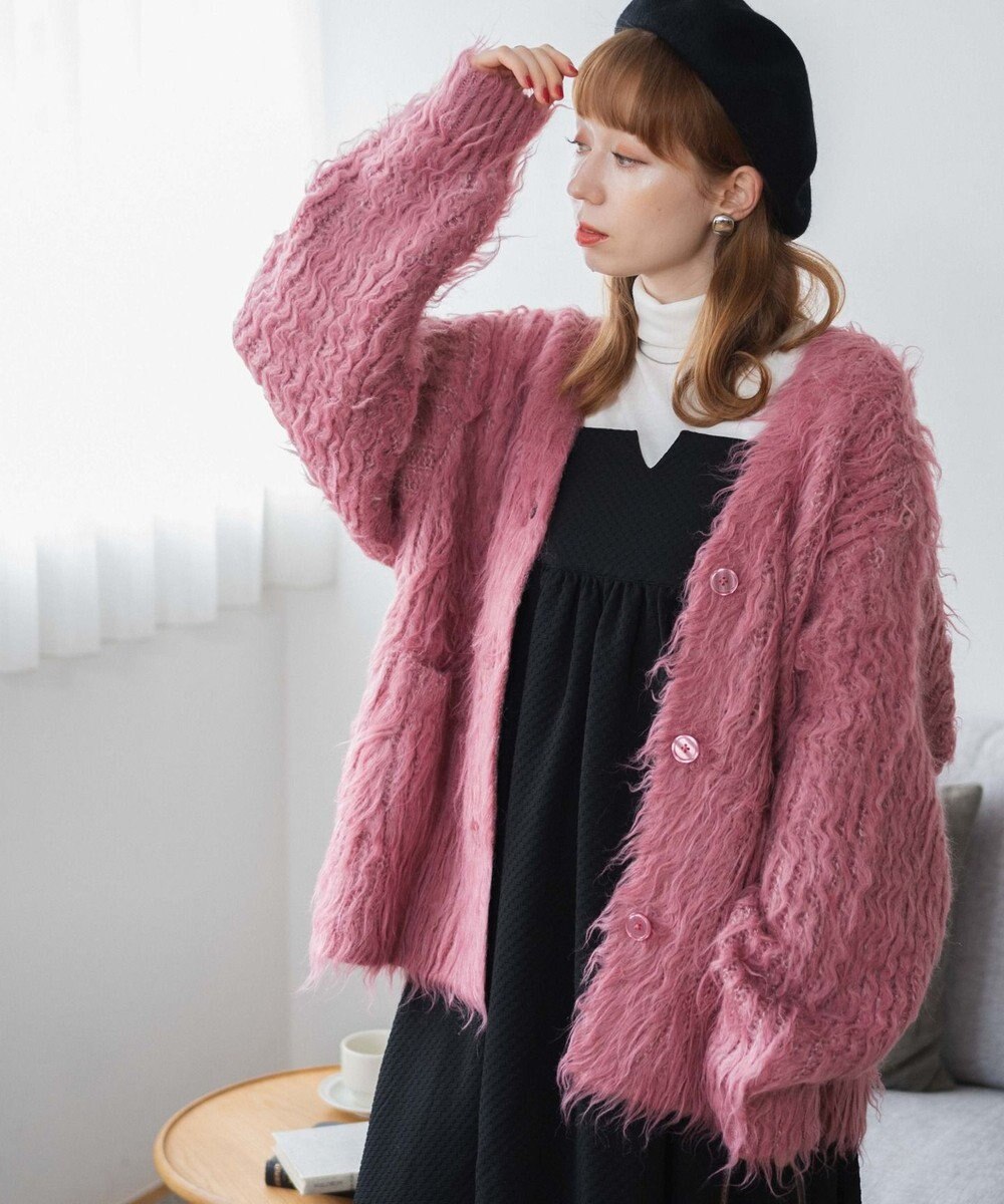 WEGO 【軽量】ブラッシュニットBIGカーディガン 