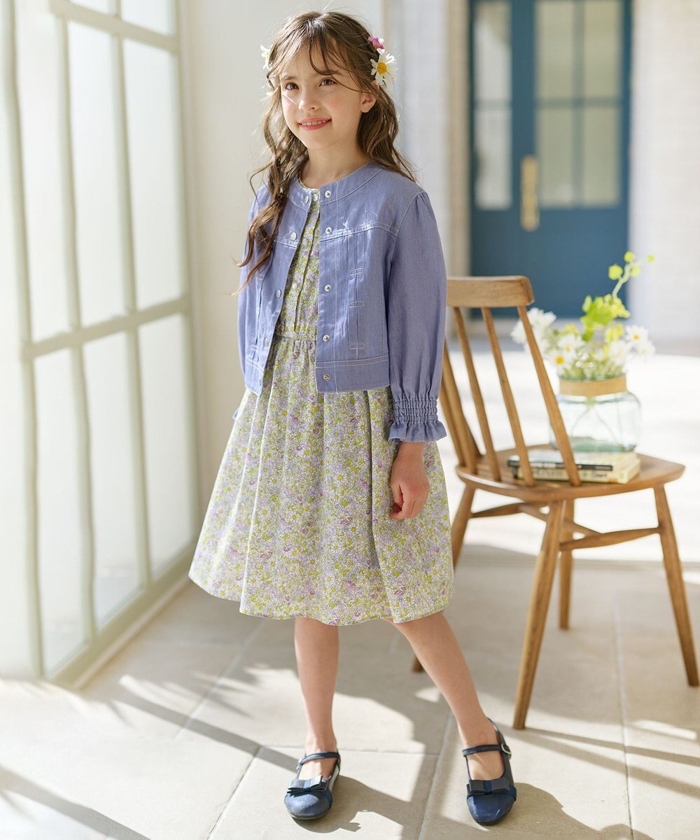 組曲 KIDS 【150-160cm】ラウンドカラー デニムジャケット 