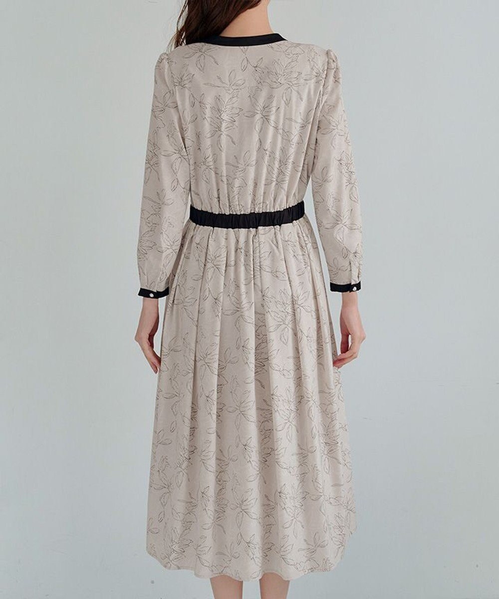 Tiaclasse L 【安田美沙子さん着用・新色/XSサイズ追加・洗える】フラワープリント配色ワンピース 