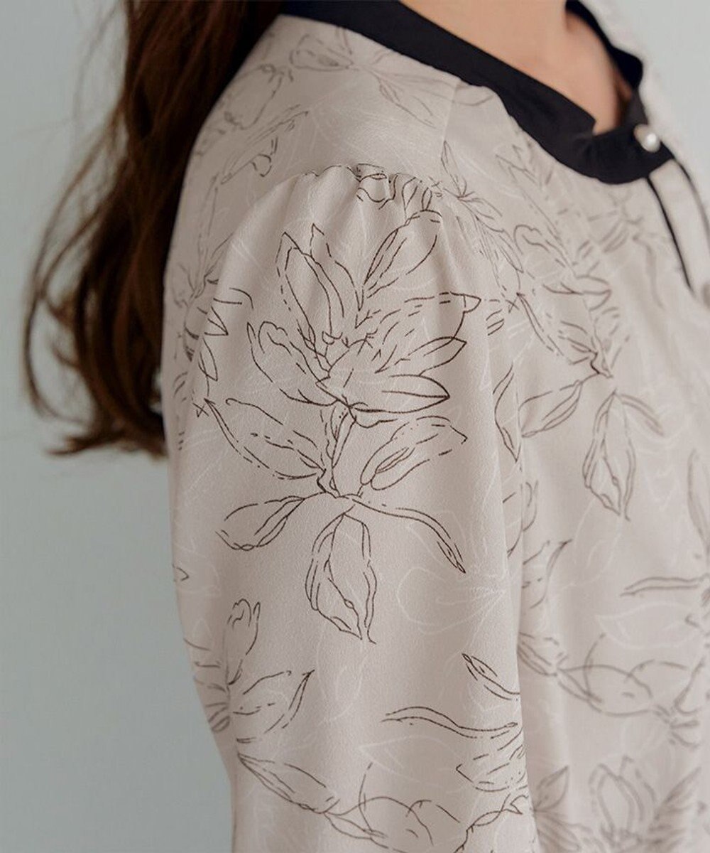 Tiaclasse L 【安田美沙子さん着用・新色/XSサイズ追加・洗える】フラワープリント配色ワンピース 