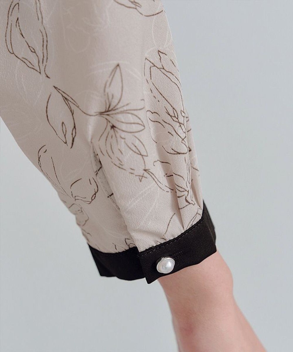 Tiaclasse L 【安田美沙子さん着用・新色/XSサイズ追加・洗える】フラワープリント配色ワンピース 