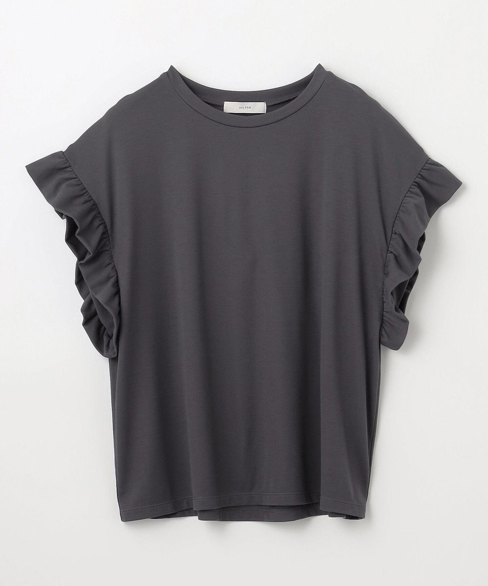 ANY ストレッチピケフリルTシャツ 