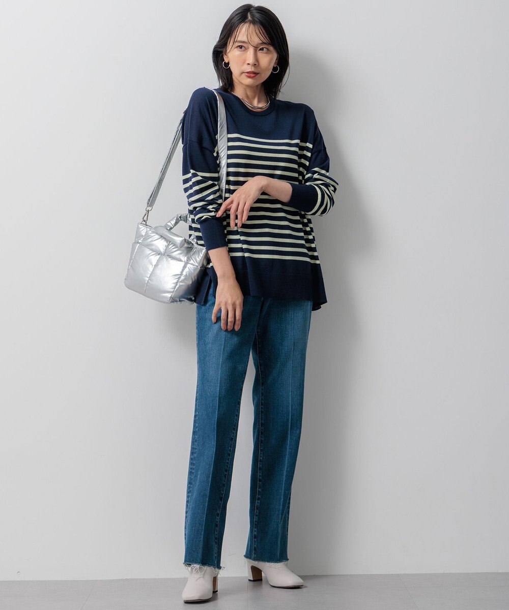 23区 L 【WEB限定カラーあり/洗える】ウーステッドウール ワイドシルエット ニット 