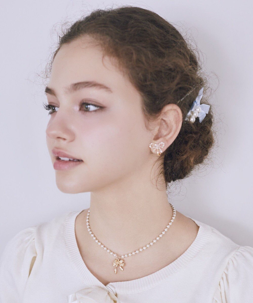 Maison de FLEUR カーリーリボンスライドネックレス 