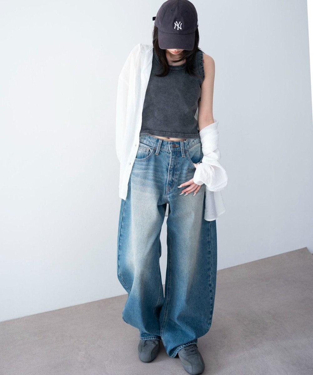 WEGO ワイドカーブデニムパンツ 