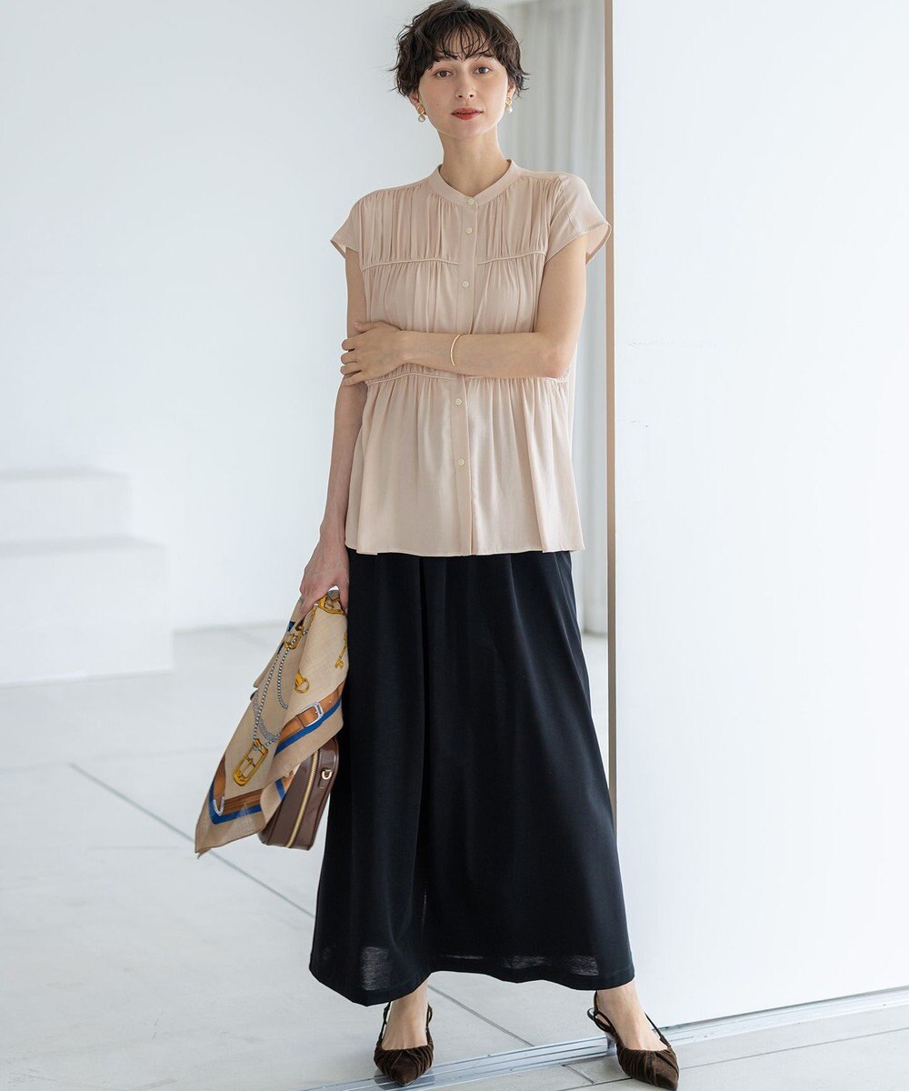 23区 S 【接触冷感/WEB&一部店舗限定】レーヨンスパローン ティアード ブラウス 