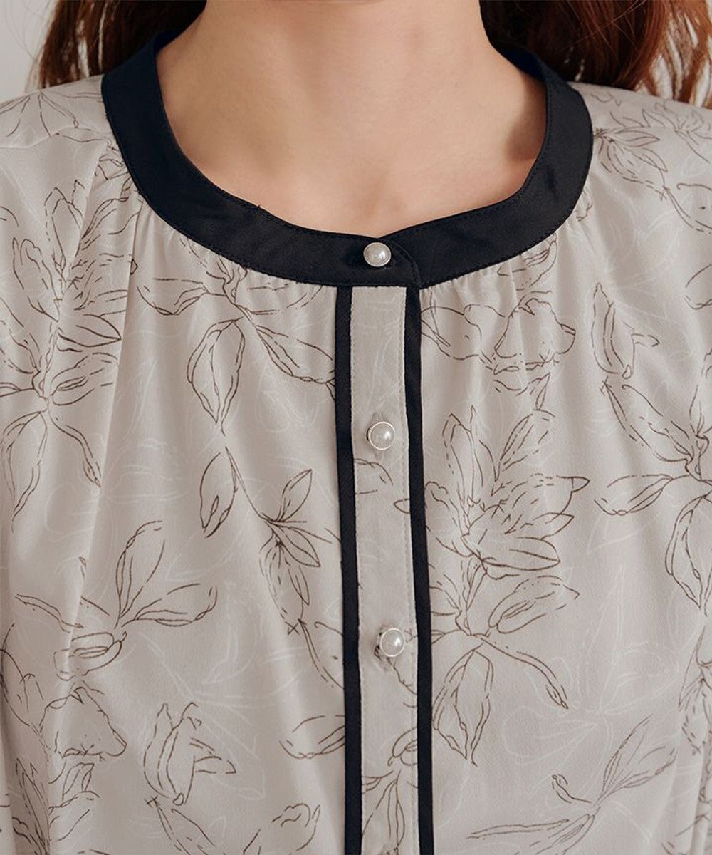 Tiaclasse L 【安田美沙子さん着用・新色/XSサイズ追加・洗える】フラワープリント配色ワンピース 