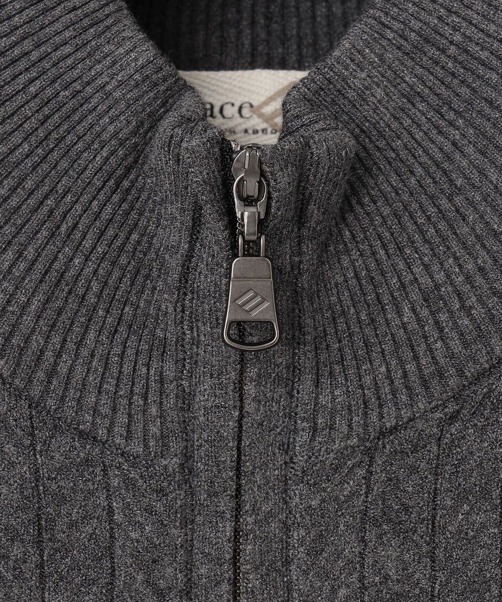 JOSEPH ABBOUD MOUNTAIN 【WEB限定・SPACE/チクチクしない/イージーケア/3シーズン対応】 SNOWYハイネック ジップカーディガン 