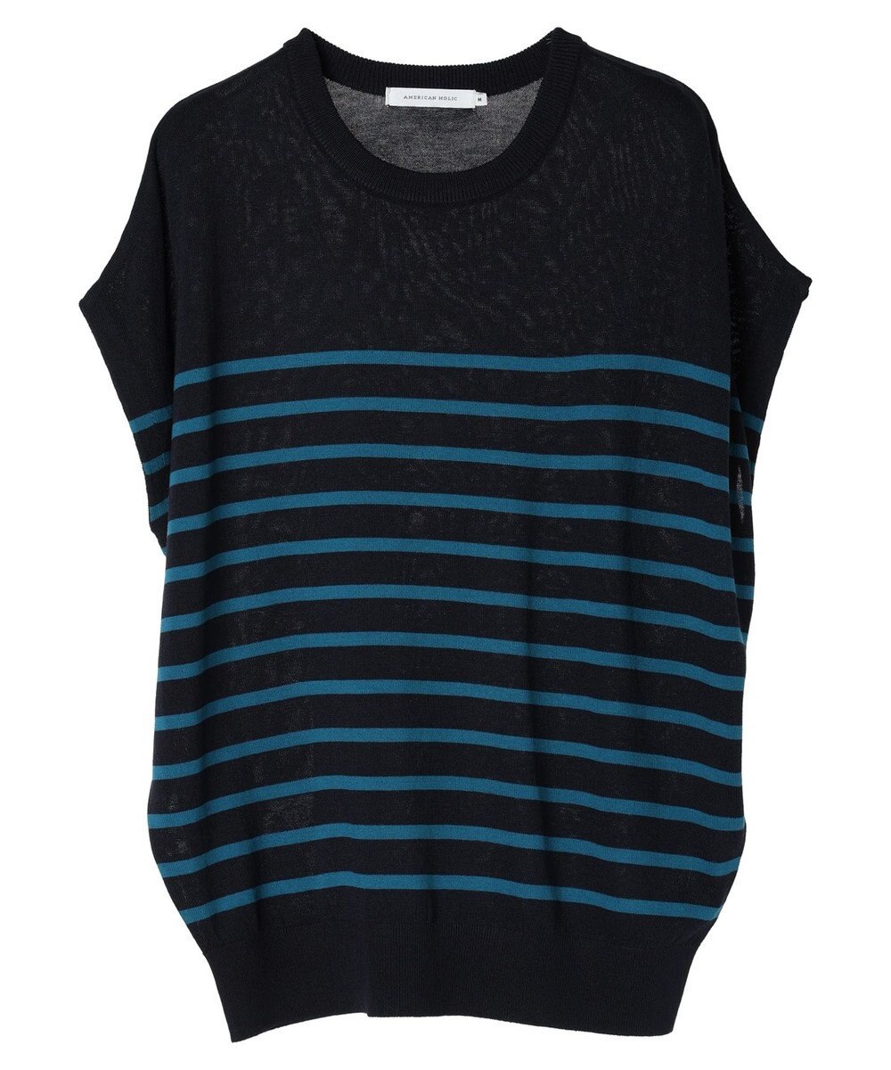 AMERICAN HOLIC 接触冷感フレンチスリーブニットプルオーバー 