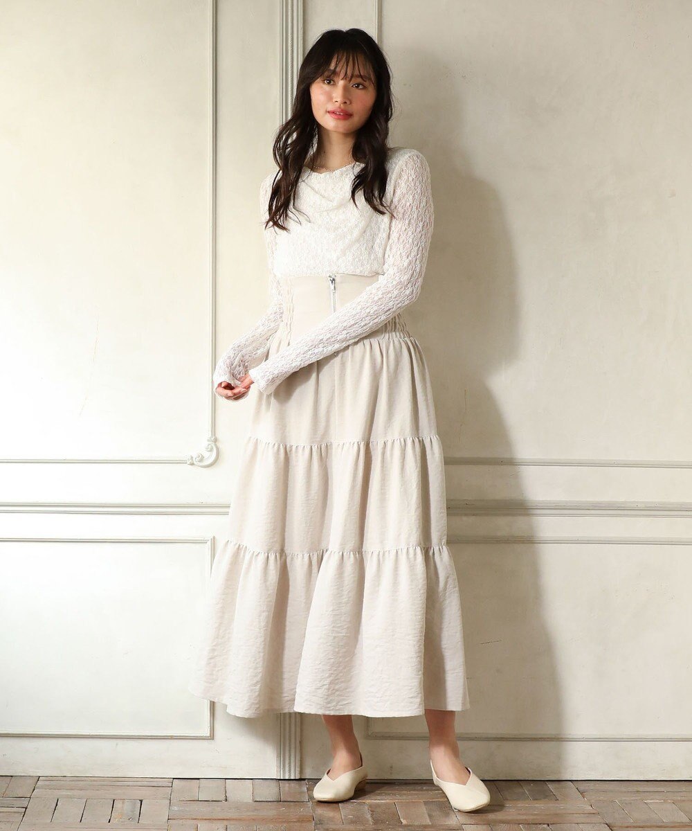 Green Parks ・ELENCARE DUE リネンライクティアードスカート 