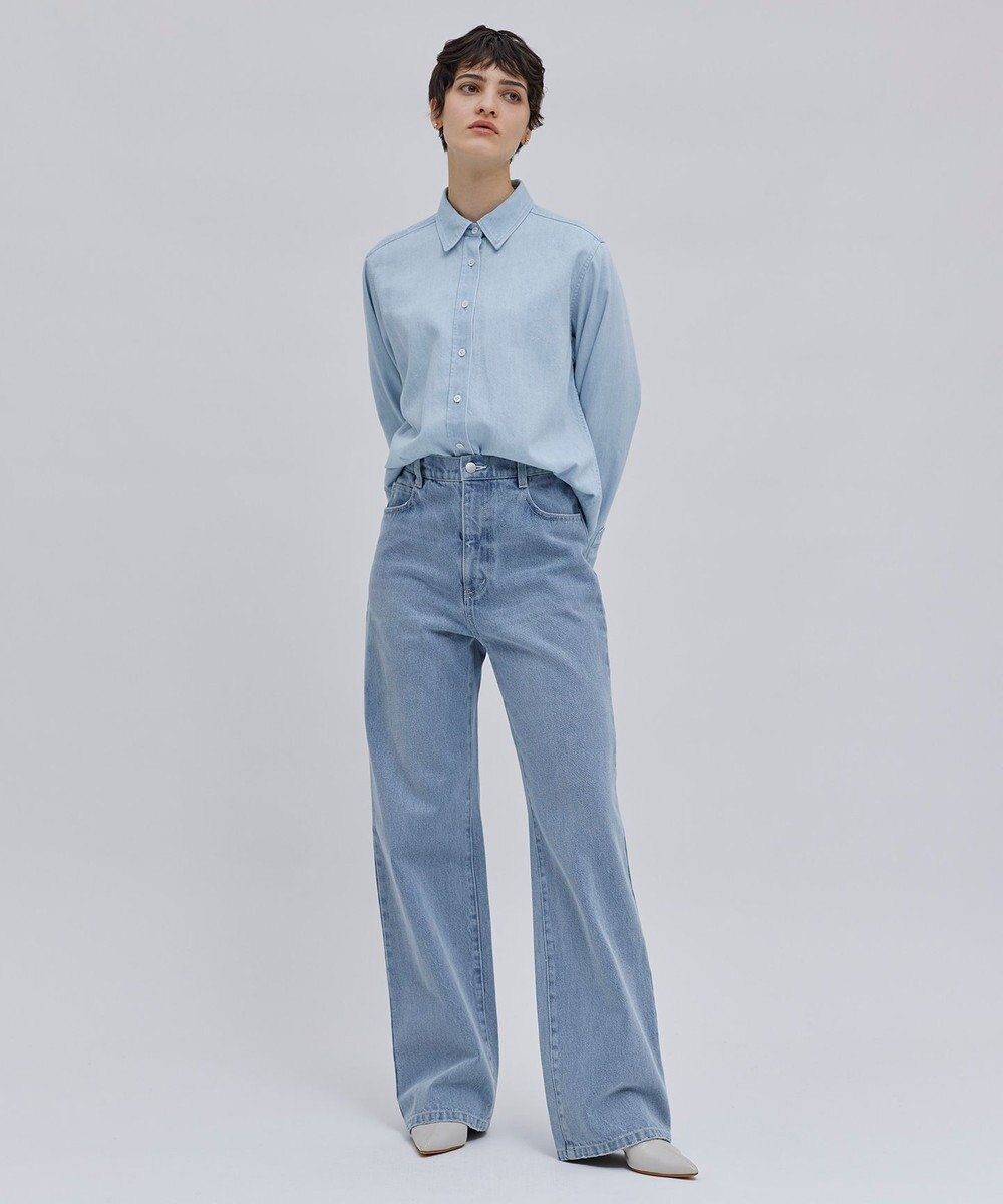 BEIGE， 【洗える】VICTOR / ワイドデニムパンツ 