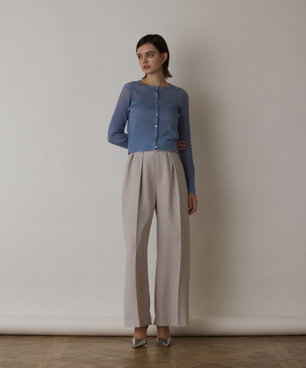 GRACE CONTINENTAL ラメリブシアーニットカーディガン 