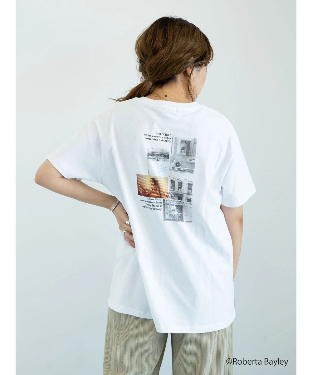 earth music&ecology 【WEB限定】Ｒｏｂｅｒｔａ　Ｂａｙｌｅｙ　Ｔシャツ　Ｂ Off White