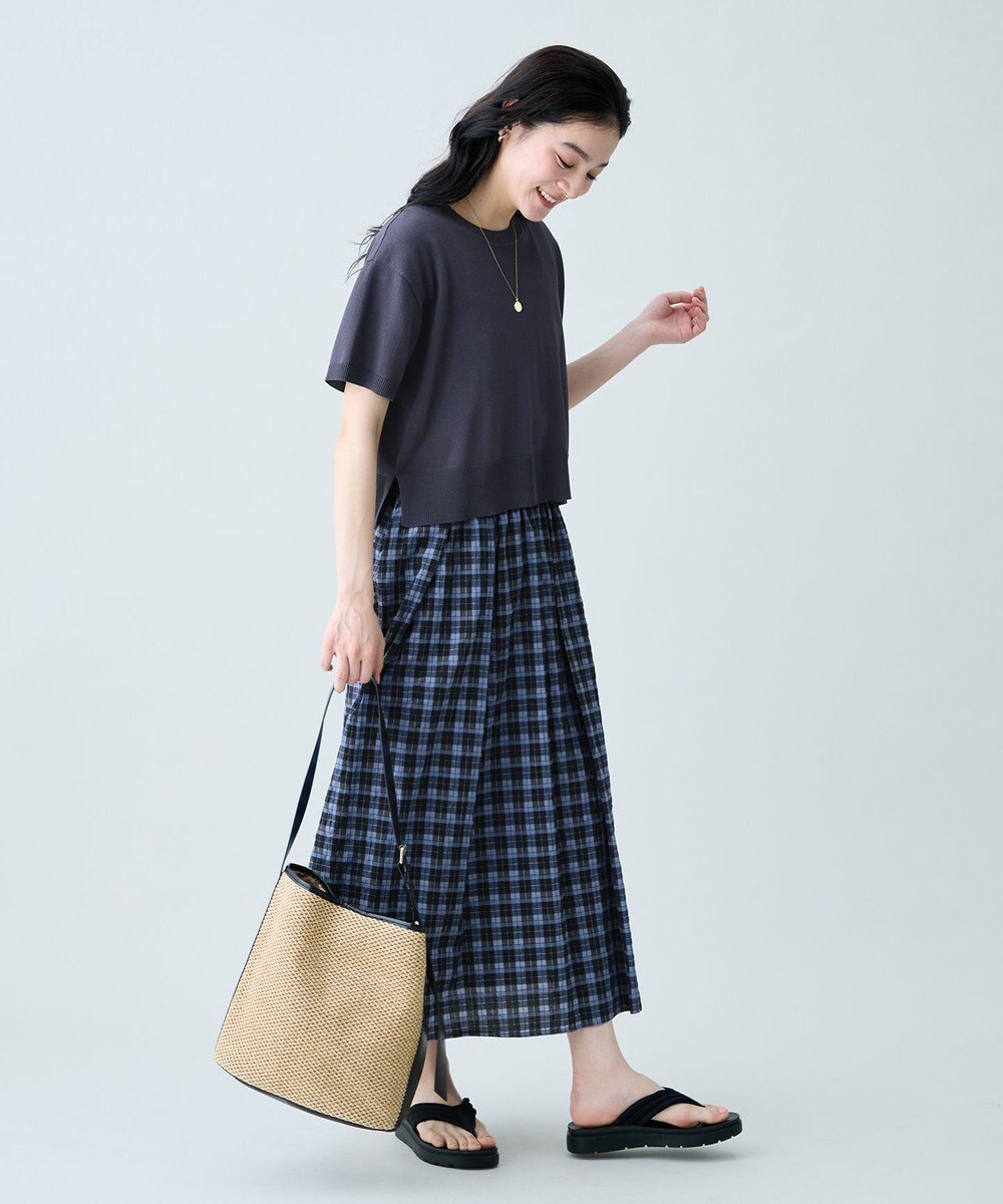 ANY 【2SET】ニット×チェックスカートセット 