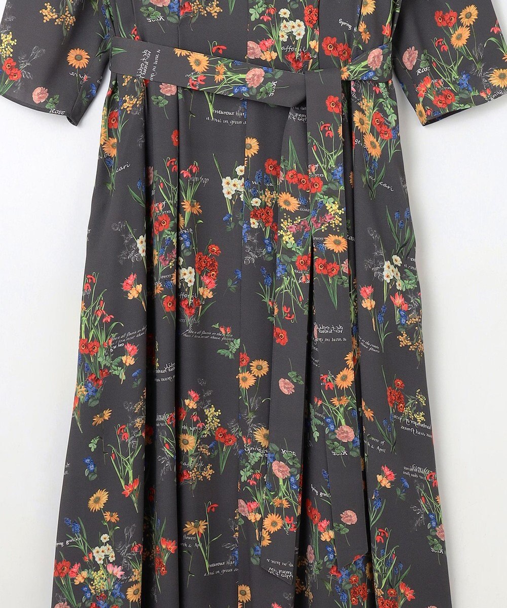 自由区 【洗える】フラワーガーデンプリント ワンピース 