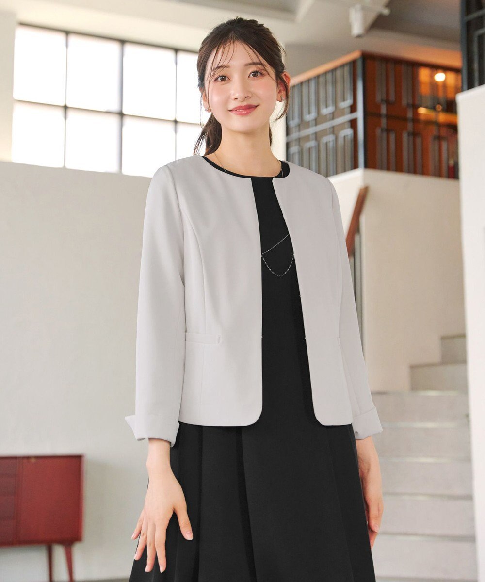 Tiaclasse L 【ダブルクロス】ノーカラージャケット 