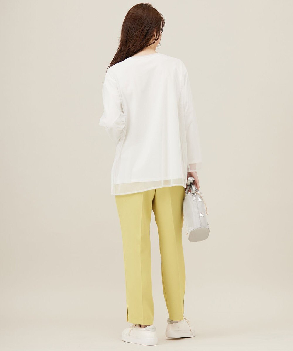 ANY SIS L 【貴島明日香さんコラボ】チュールレイニャード猫 Tシャツ 