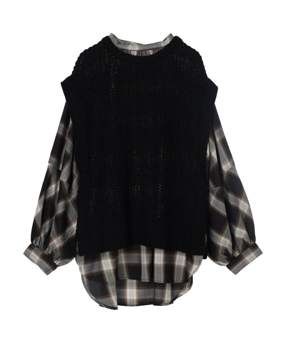 AMERICAN HOLIC ＳＥＴ　ボリュームスリーブシャツ＋ニットベスト 