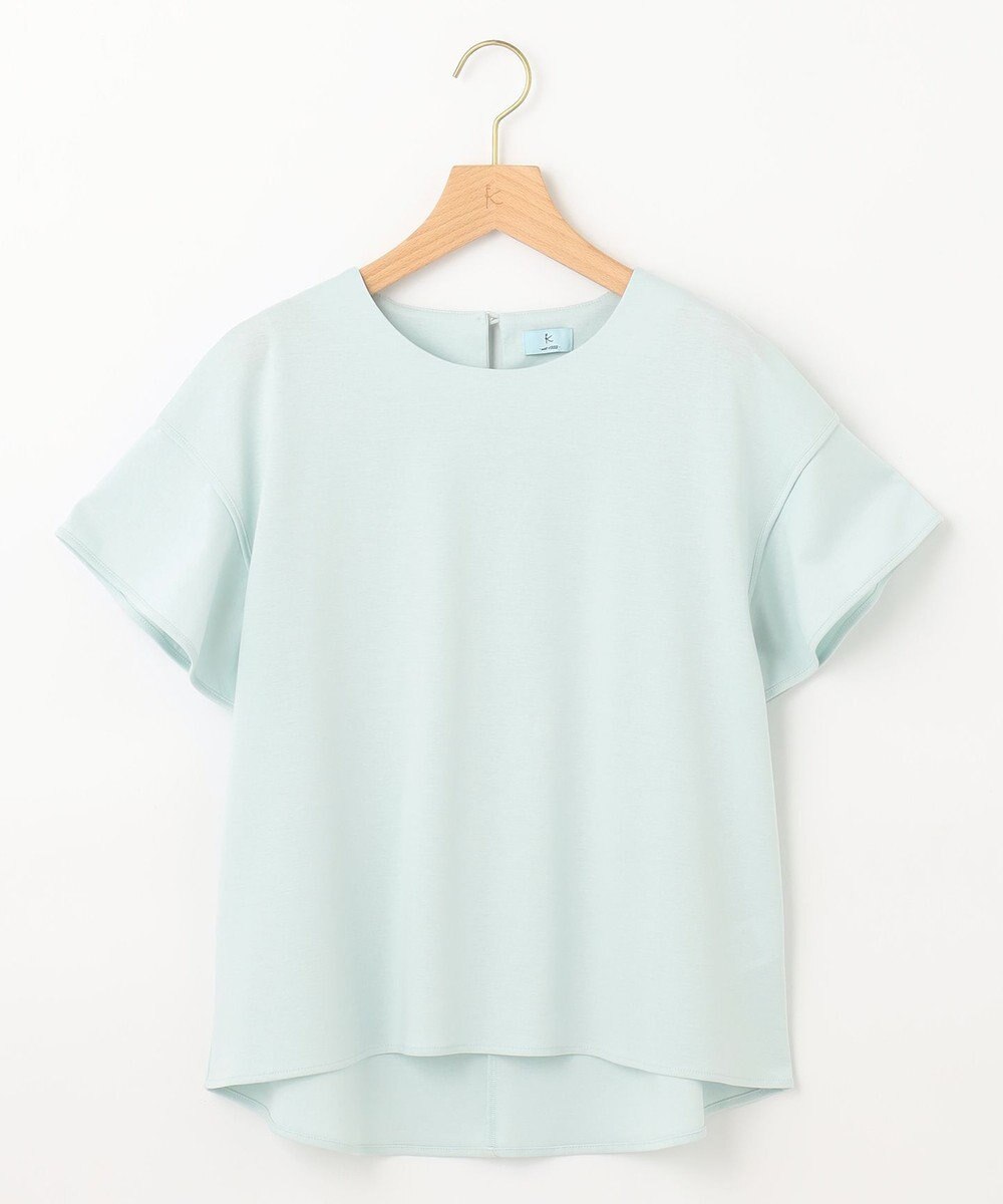 組曲 【洗える】シルケットポンチ フリルスリーブ カットソー 