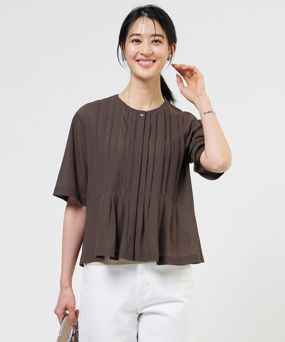 J.PRESS LADIES S シアードライトリコット フレアタック カットソー 