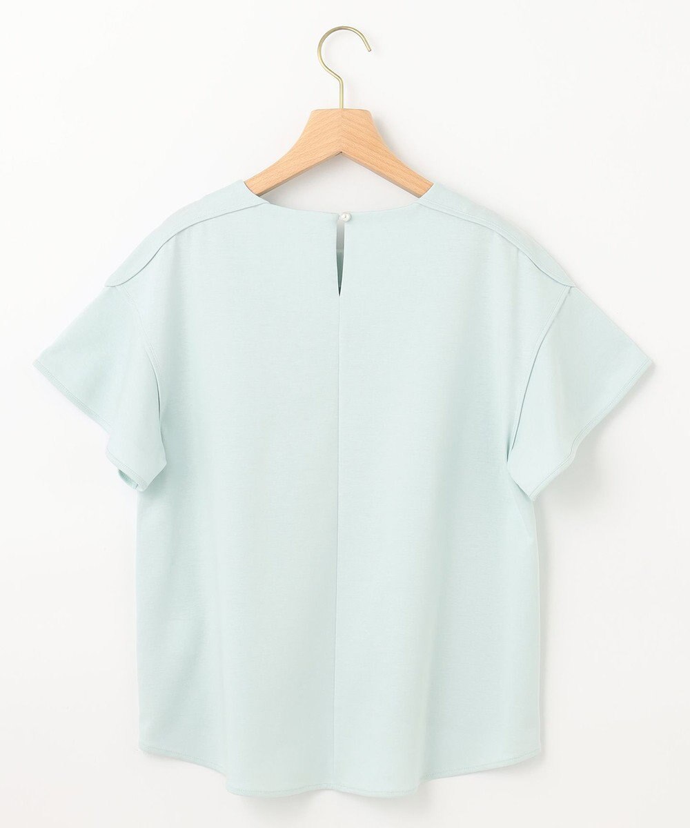 組曲 【洗える】シルケットポンチ フリルスリーブ カットソー 