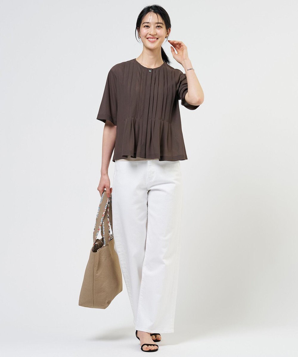J.PRESS LADIES S シアードライトリコット フレアタック カットソー 