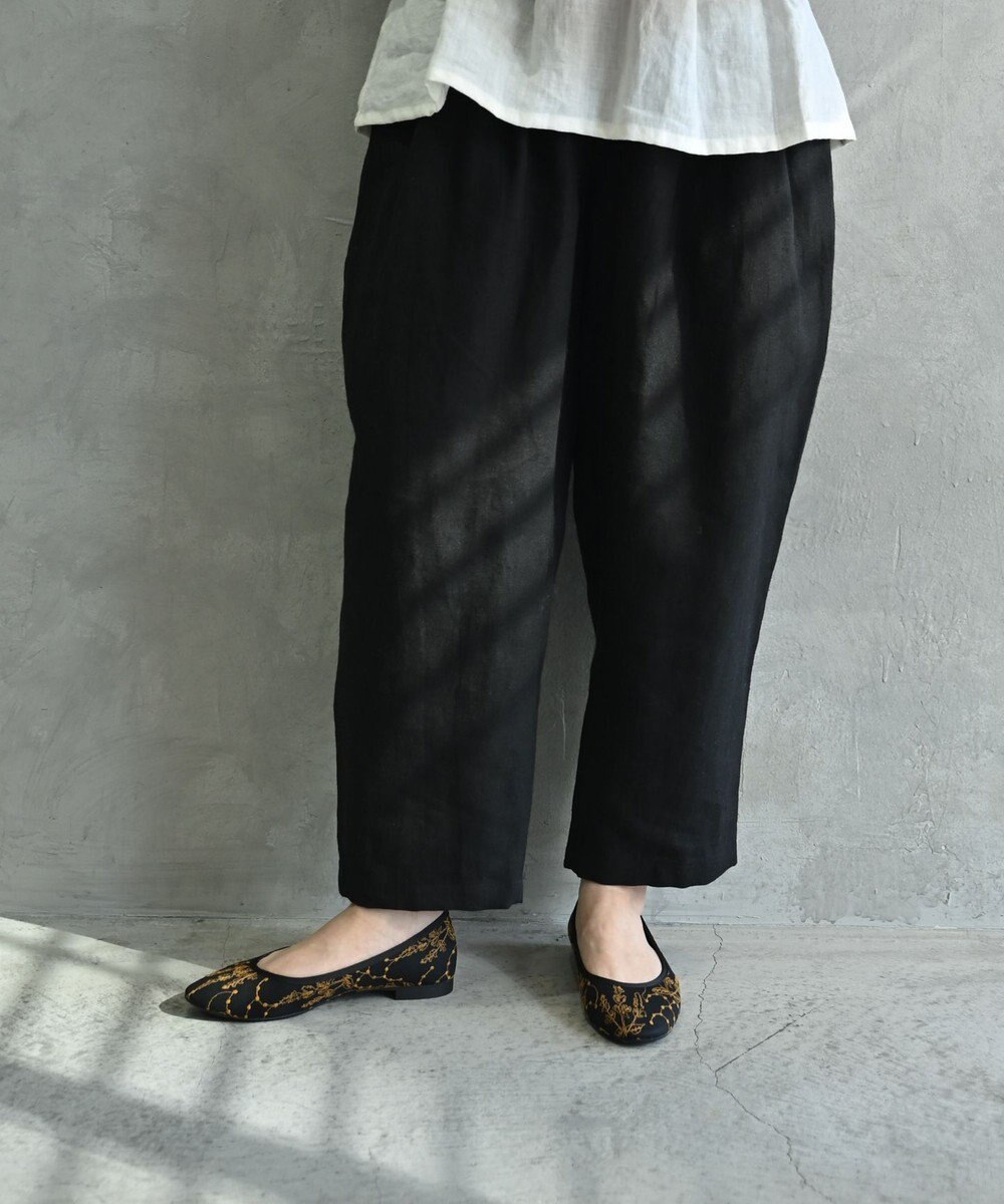 muuc 〈高品質ベルギーリネン100%〉〈遠州織物の工場で作られた上質な生地〉〈通年着られる〉キャンバス生地のイージーパンツ 