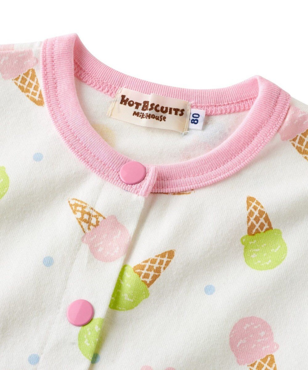 MIKI HOUSE HOT BISCUITS アイス柄 腹巻付き半袖パジャマ 